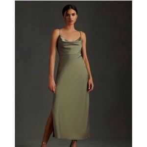 BLDN Cali Satin Charmeuse Midi Dress